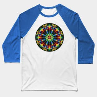 Tie-Dye Fireworks Mandala Baseball T-Shirt